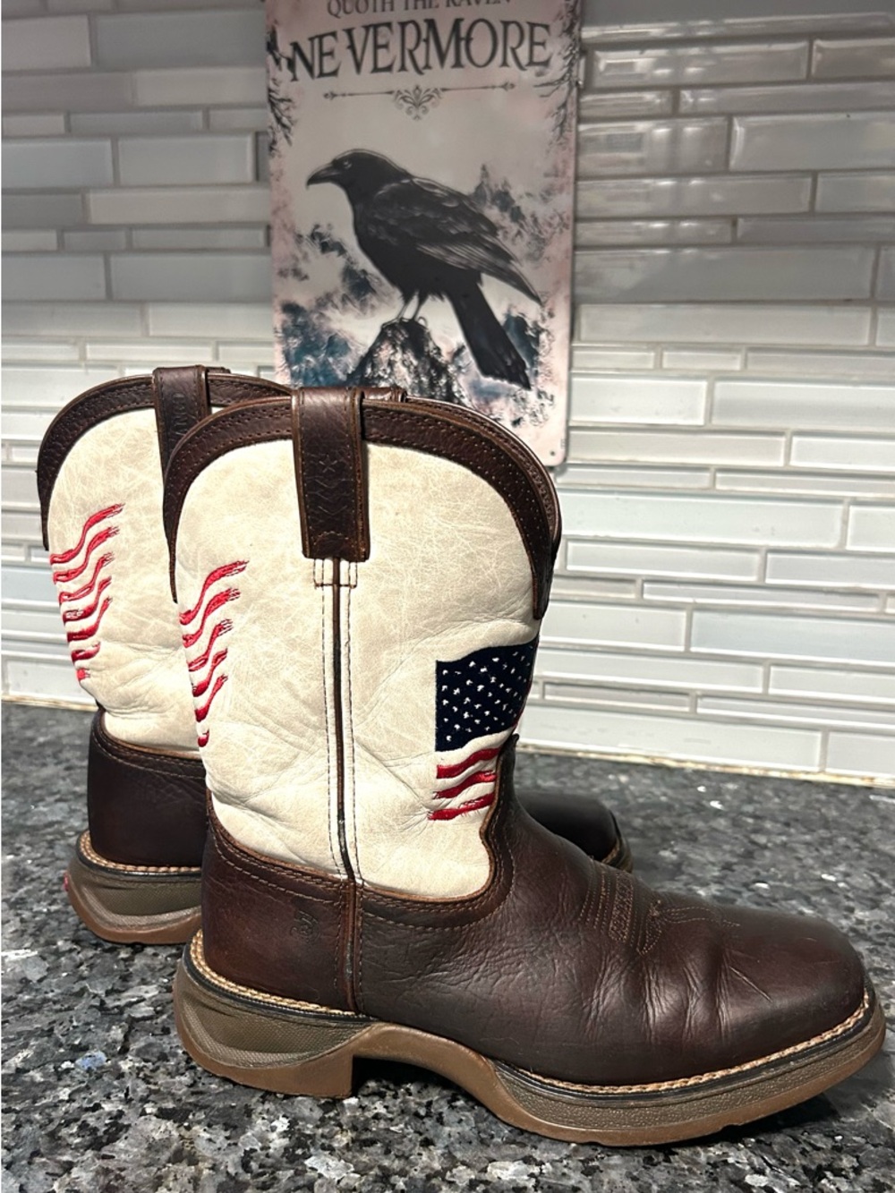 Lil' Rebel Big Kids' American Flag Western Boots - Size 5
